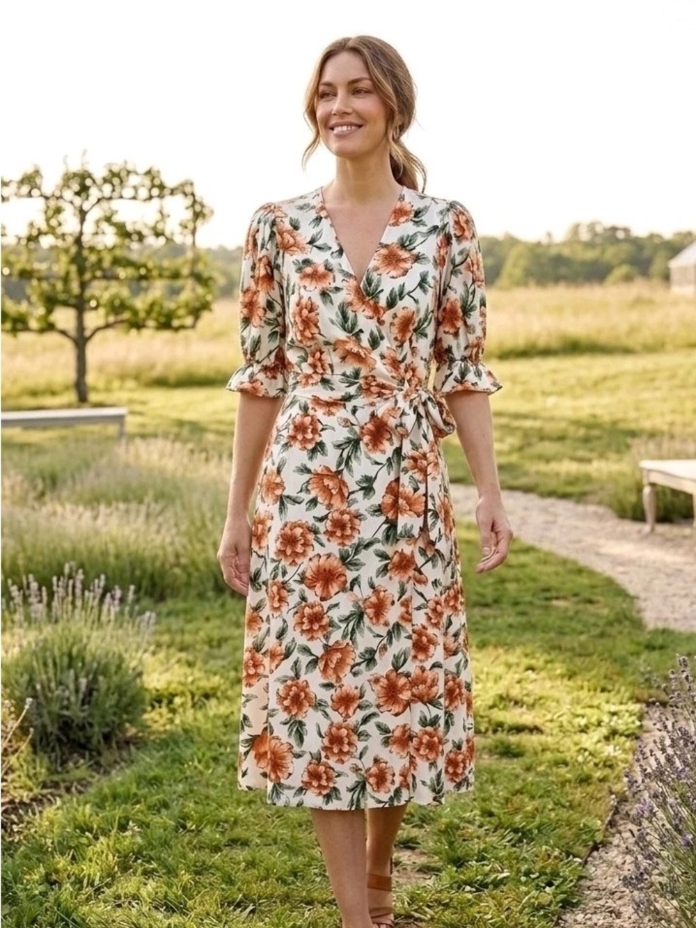 Happy Nature Kate Hudson Floral Wrap Dress